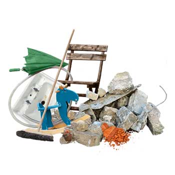 Alle nicht gefährlichen Abfälle wie Gerümpel, Baustellenabfälle sowie Baum- und Strauchschnitt können gemeinsam in einer wastebox entsorgt werden.